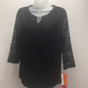 Black lace top size medium NWT
